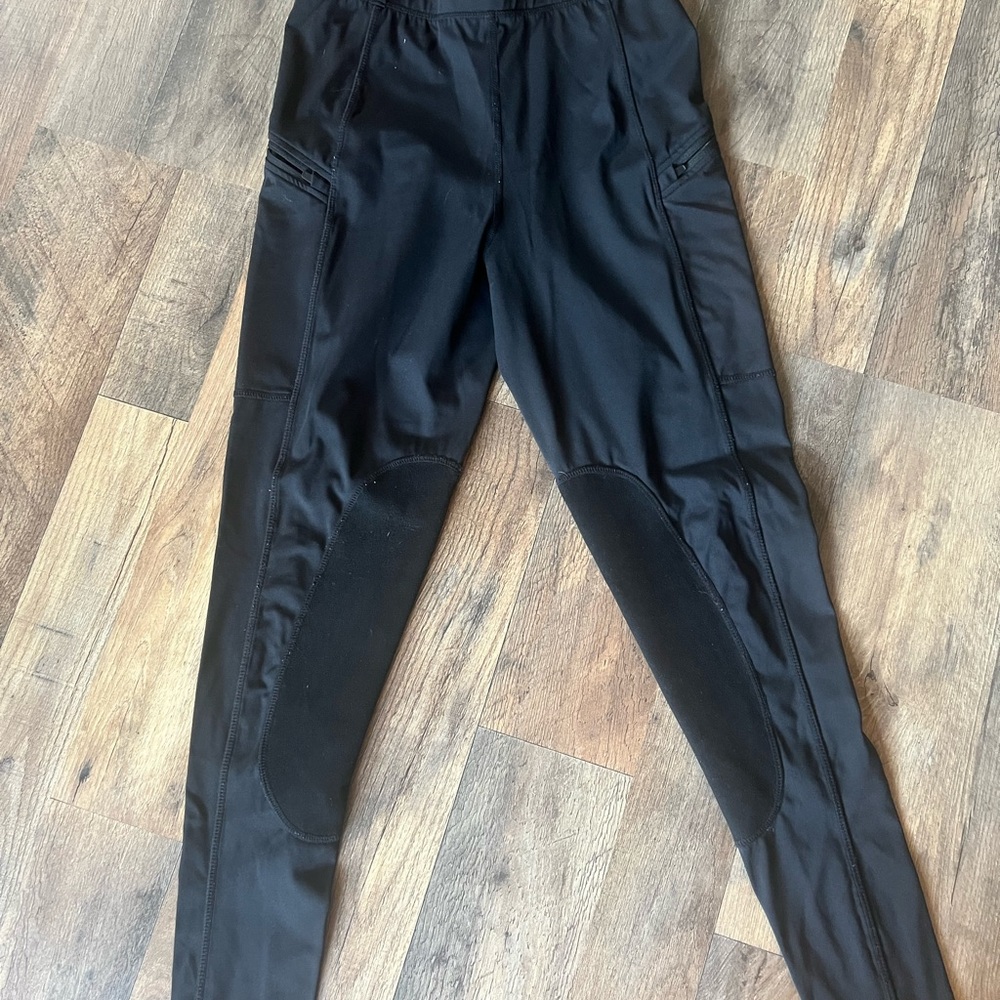 Black English horse riding pants with Durable Material and Straight Leg Design